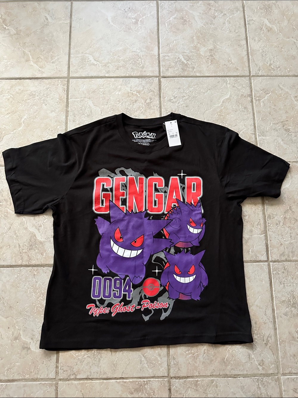 Pokemon Gengar Graphic Tee - Black & Purple